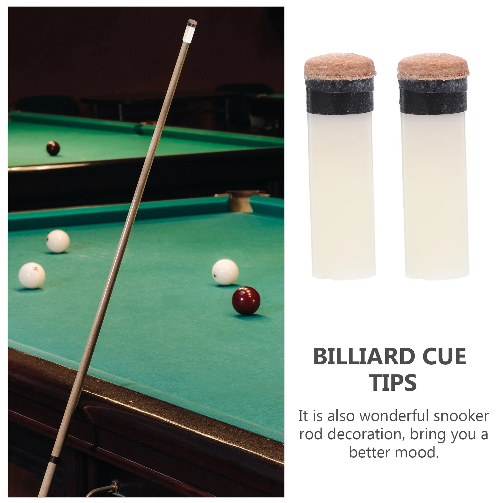 

10Pcs Billiard Pool Cue Tips Screw-on Replacement Tip Heads Heavy-Duty Wear-Resistant for Stable Cue Performance and Accuracy