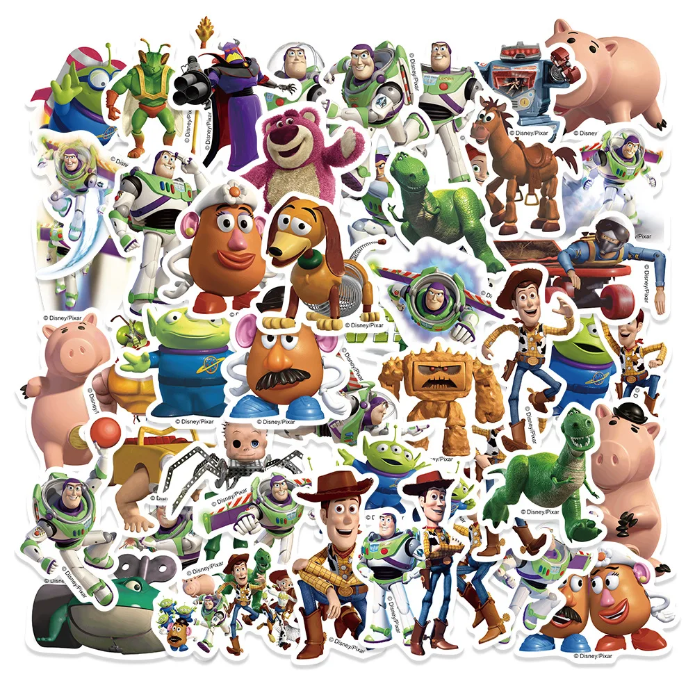 10/50PCS Disney Cartoon Toy Story Stickers Movie Anime Decal Skateboard Helmet Phone Cute Kawaii Sticker Pack Kids Girl Boy Toys