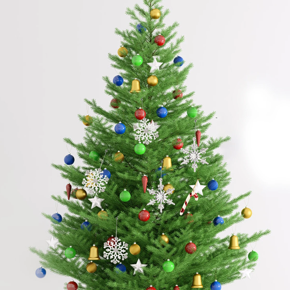 

10Pcs Christmas Tree Ornament Simulation Snowflake Pendant Hanging Decoration DIY Xmas Tree Hanging Winter Holiday Decor