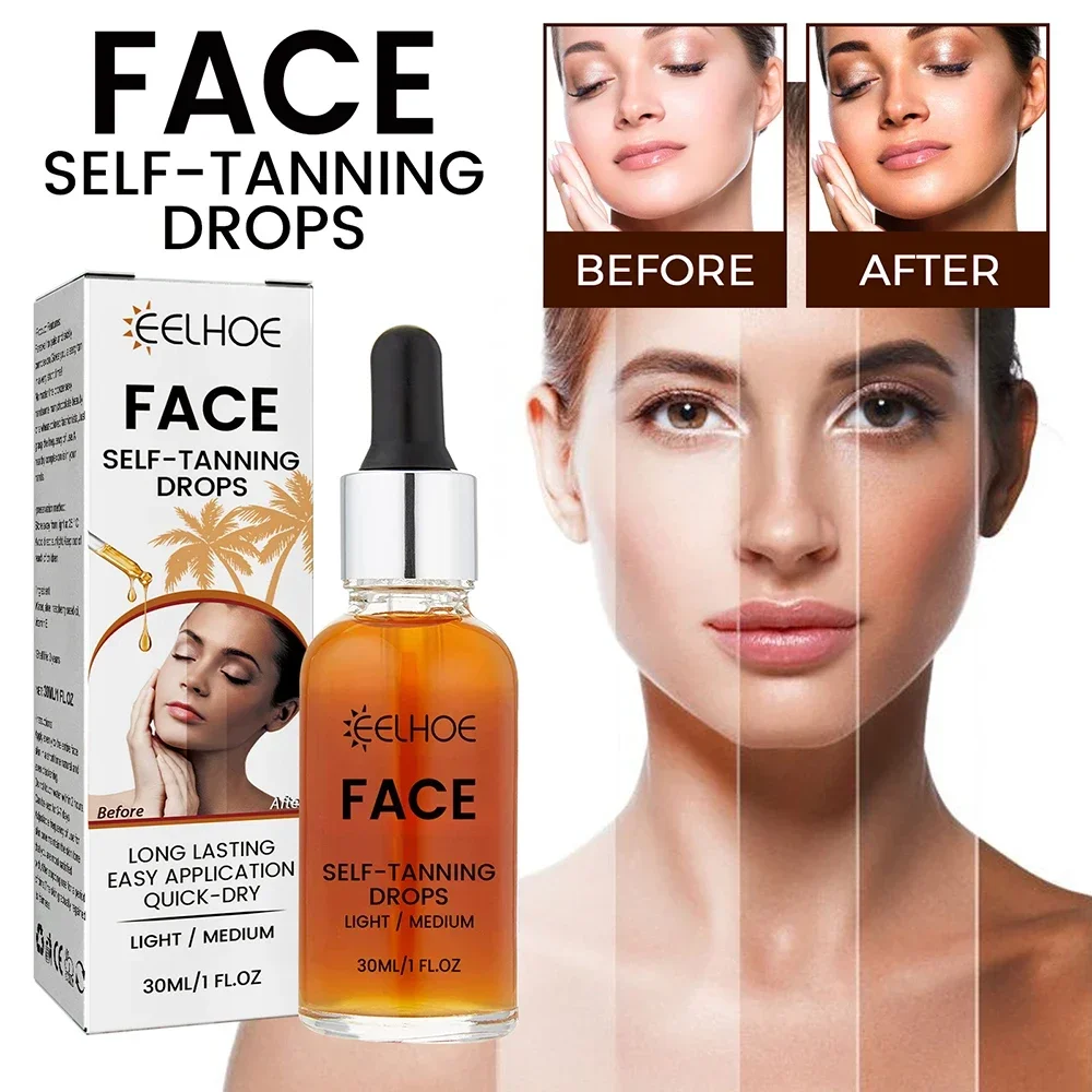 30ml Facial Blackening essence Fast Create Dark Natural Tan Complexion Facial Self-Tanning Serum Sunbathing Oil Liquid Serums