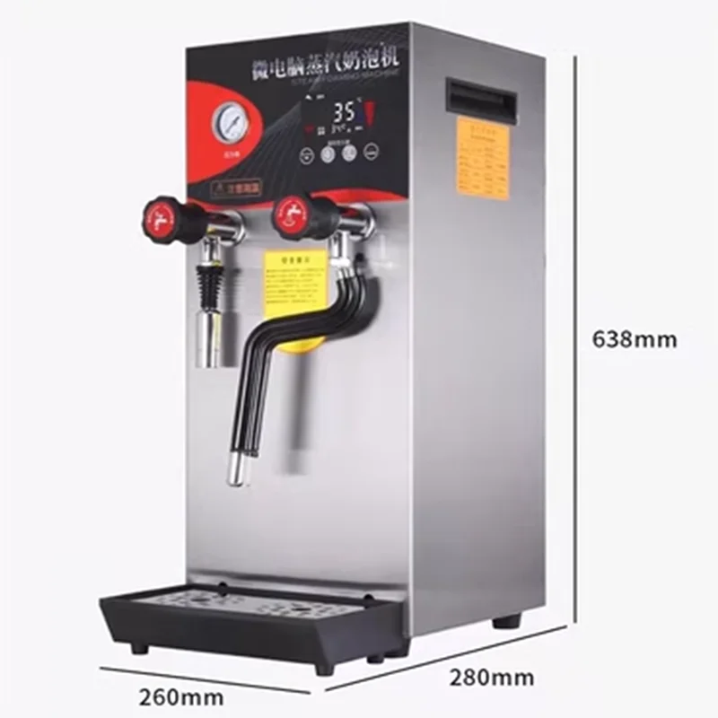 Fully Automatic Milk Frother Commercial Steam Water Boier Milkshake Foam Machine Dual Display Milk Tea Shop Equipment