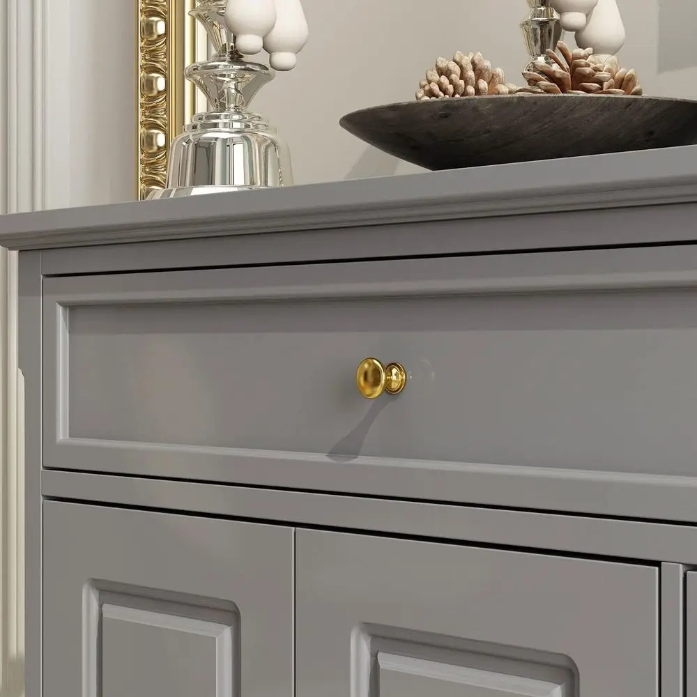 Large Wooden Sideboard with 4 Doors & 5 Drawers, 59.1 Wide Storage Cabinet for Entryway, Dining, and Living Rooms