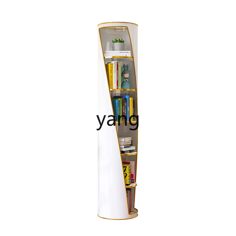 LH rotating floor bookshelf cabinet corner against the wall study living room white storage multi-layer