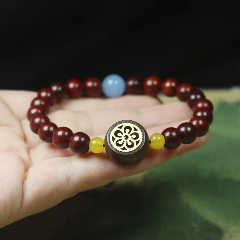 

Браслет из малолистного палисандра из Замбии, 8 мм, в элегантном стиле, унисекс, ручная работа, молитвенные бусы