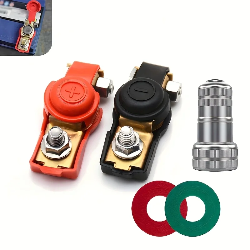 

Набор щеток для чистки разъема автомобильного аккумулятора, быстросъемная медная зажимная крышка клемм для легковых автомобилей, грузовиков, караванов