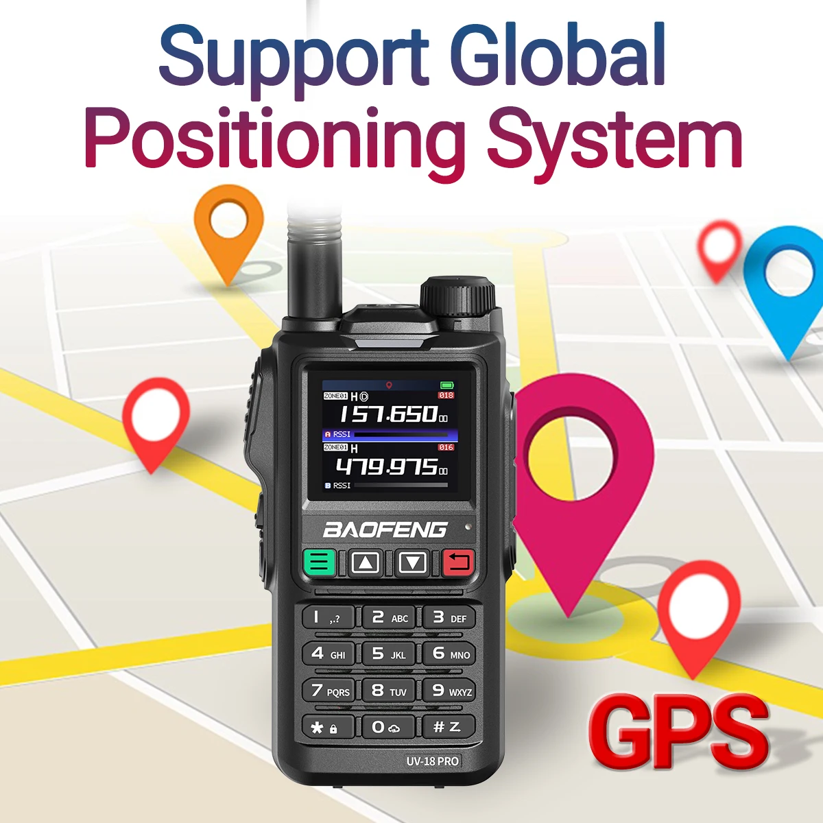 Baofeng UV-18 PRO MAX GPS Walkie Talkie 10W Full Band Wireless Copy Frequency 999CH Type-C Charge UV18 PRO GPS Ham Two Way Radio