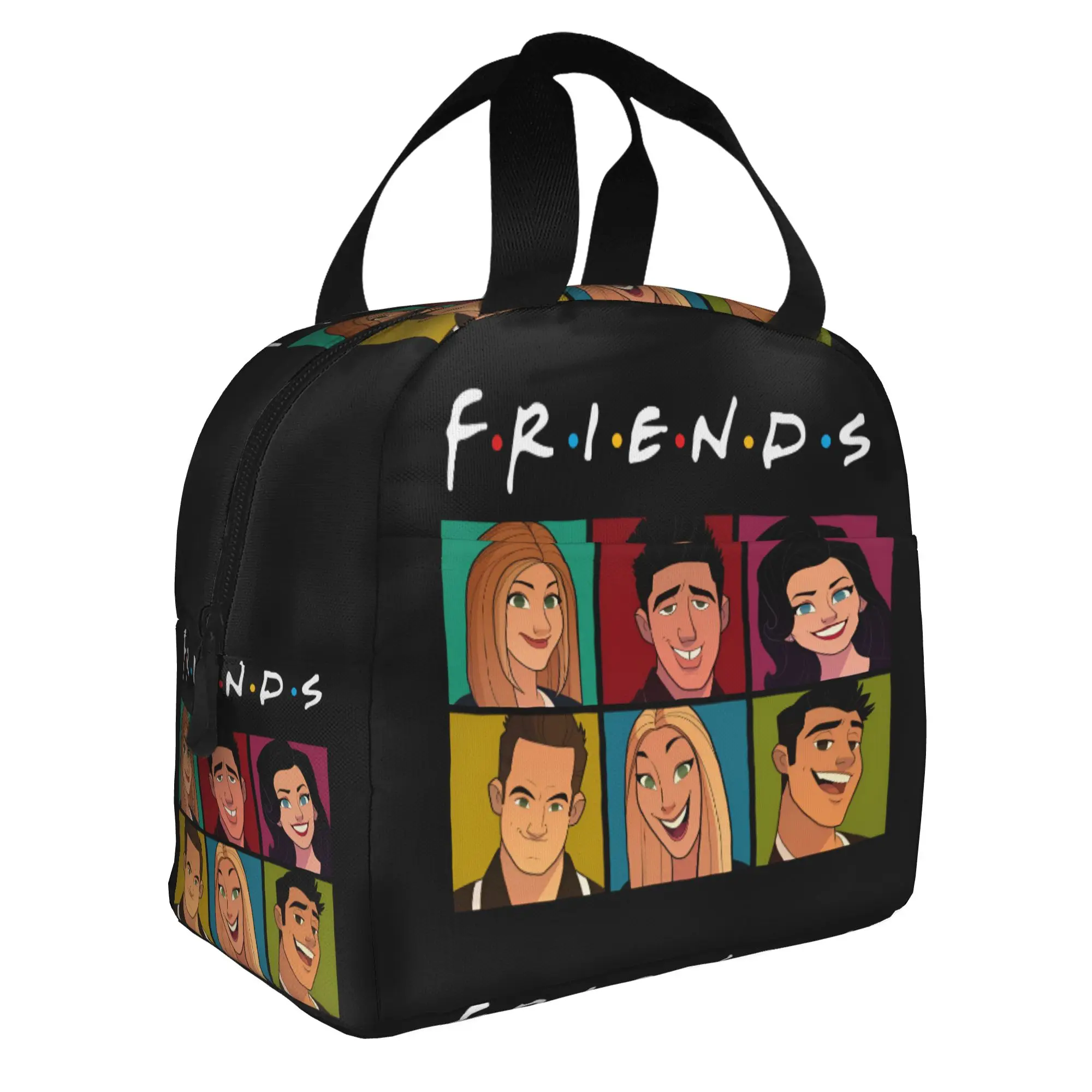 Friends TV Show Lunch Bag Men Women Funny Cartoon Decals Graffiti Cooler Warm Insulated Lunch Box for School