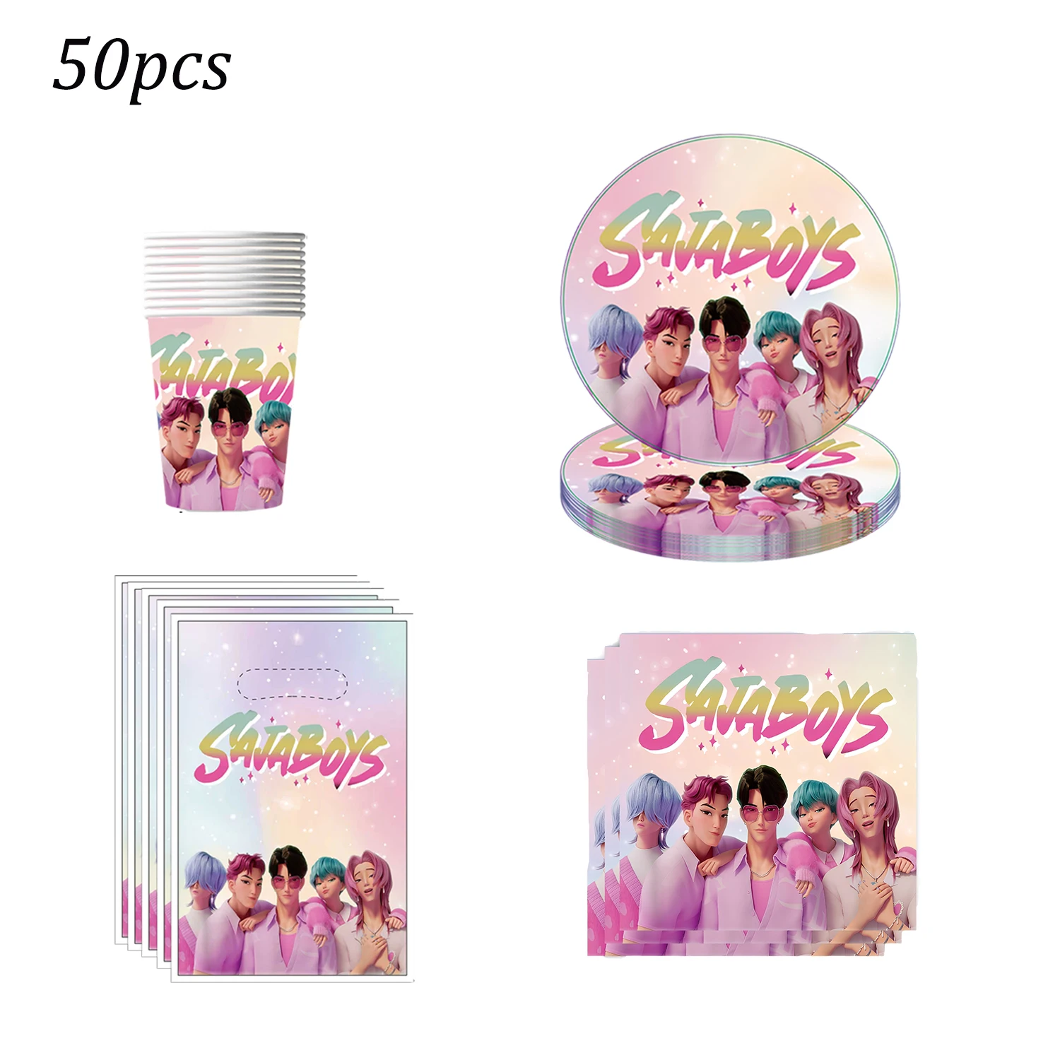 

k pop demon hunters Theme Birthday Party Decorations Tableware Cup Plate Gift bag paper Straw for Girls Baby Shower Supplies