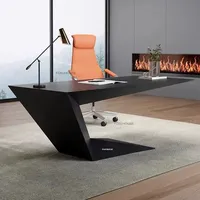 Nordic Solid Wood Office Desks Designer Single Computer Table Study Desk Modern Office Furniture Creative Home Black Boss Desk L