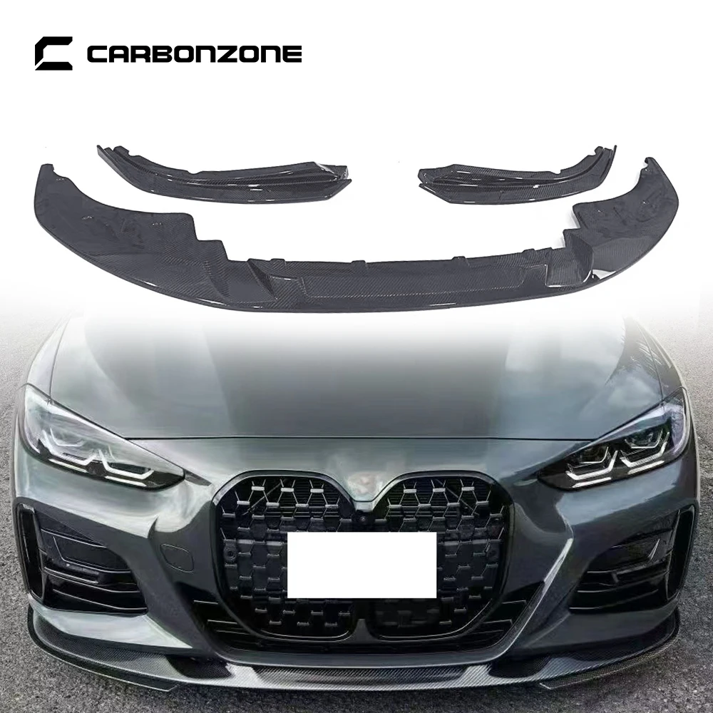 

3PCS/Set For BMW G22 Carbon Fiber Three-segmented Front Diffuser 2020+ 3-Section Style Bumper Chin Splitter Lip Car Styling