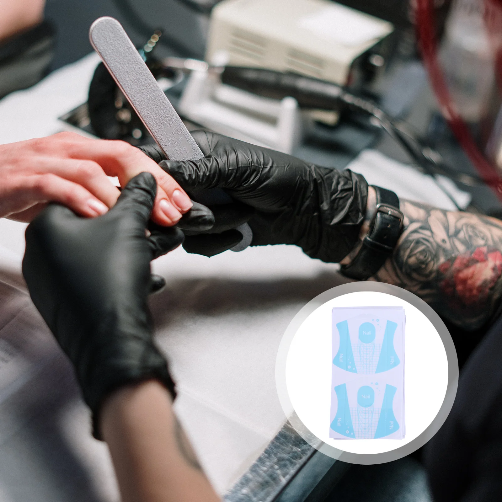 

100pcs Forms For Acrylic Uv Gel Extension Sticky Adjustable Guide Tips Printed Instructions Salon Practice Tool Art Accessories