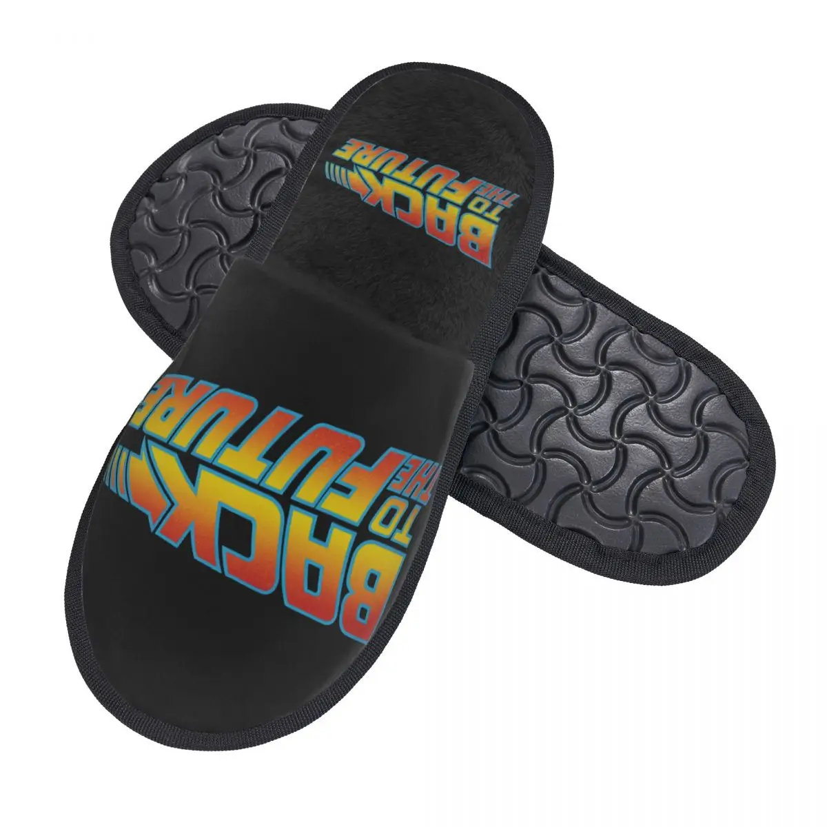 Retro Back To The Future Guest Slippers for Hotel Women Custom Print Marty Mcfly Hill Valley House Slipper