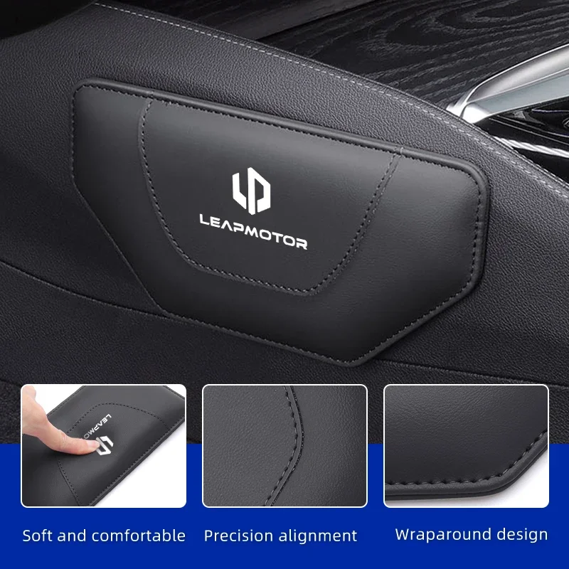 Relieve Driving Fatigue Leather Auto Knee Cushion Pad Interior Console Leg Support Guard Compatible with Leapmotor C01 C11