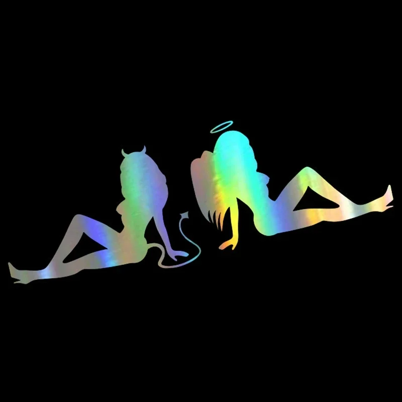 3D Car Beauty Temptation To Angels And Demons Funny Vinyl Stickers and Decals On Car Styling 20*7cm Decal Stcker