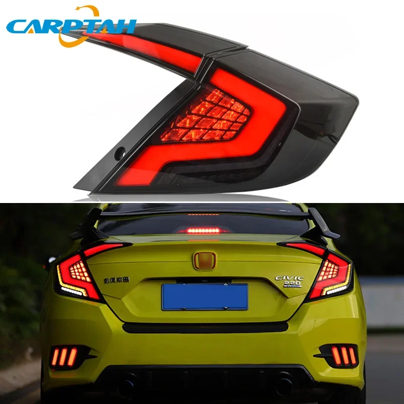 Car LED 12V Taillight For Honda Civic 2016 2017 2018 Rear Running Lamp Brake Reverse Dynamic Turn Signal Car Tail Light