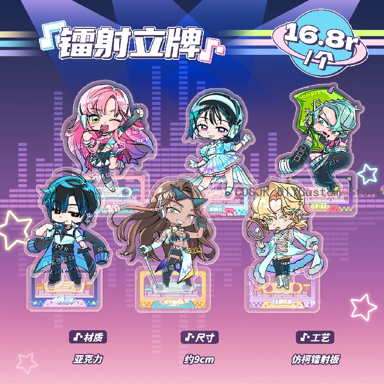 Anime alien estágio até ivan hyuna luka sua mizi cosplay acrílico suporte crachá cartão laser fãs coletar presentes de aniversário