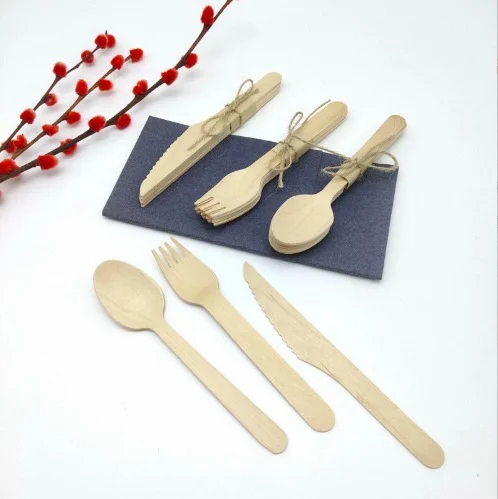 

Best quality disposable wooden cutlery tray knife wooden cutlery birch wood cutlery