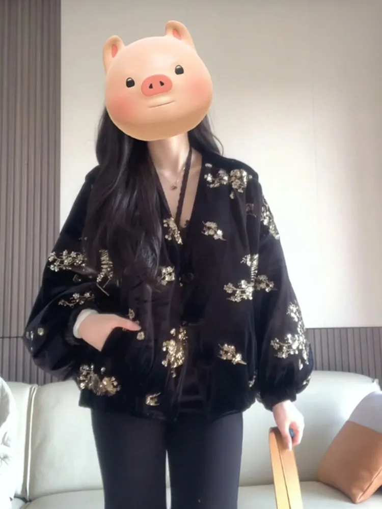 

Верхняя одежда Ele Bla, женская шелковая куртка Sle Song, весна 2026, новый китайский легкий национальный костюм Sle, высококачественный костюм Тан