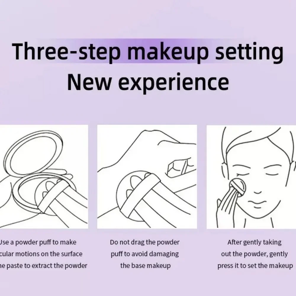 كريم إعداد كريم البنفسجي لمسحوق البشرة الصديق للبشرة وجه طبيعي يدوم طويلاً مسحوق تحديد الزيت مستحضرات التجميل #6