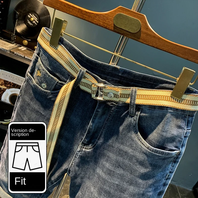 Summer Thin Shorts Boys2024New Fashion Elastic Comfortable Mid-Length Pants Straight Loose Cropped Casual Pants