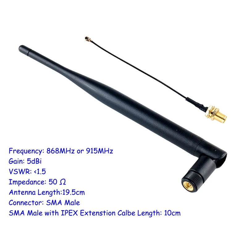 4Pcs Antenna 5Dbi SMA Male With IPEX Extenstion Cable Omni-Directional Lora Antenna