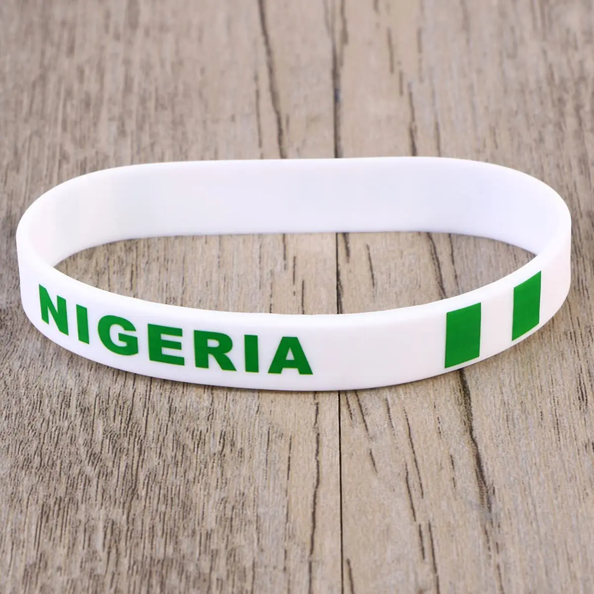 2pcs Nigeria Flag Silicone Bracelets Sports Game Wristbands Nigerian Wrist Strap for Men Women Rubber Band Fashion Accessories