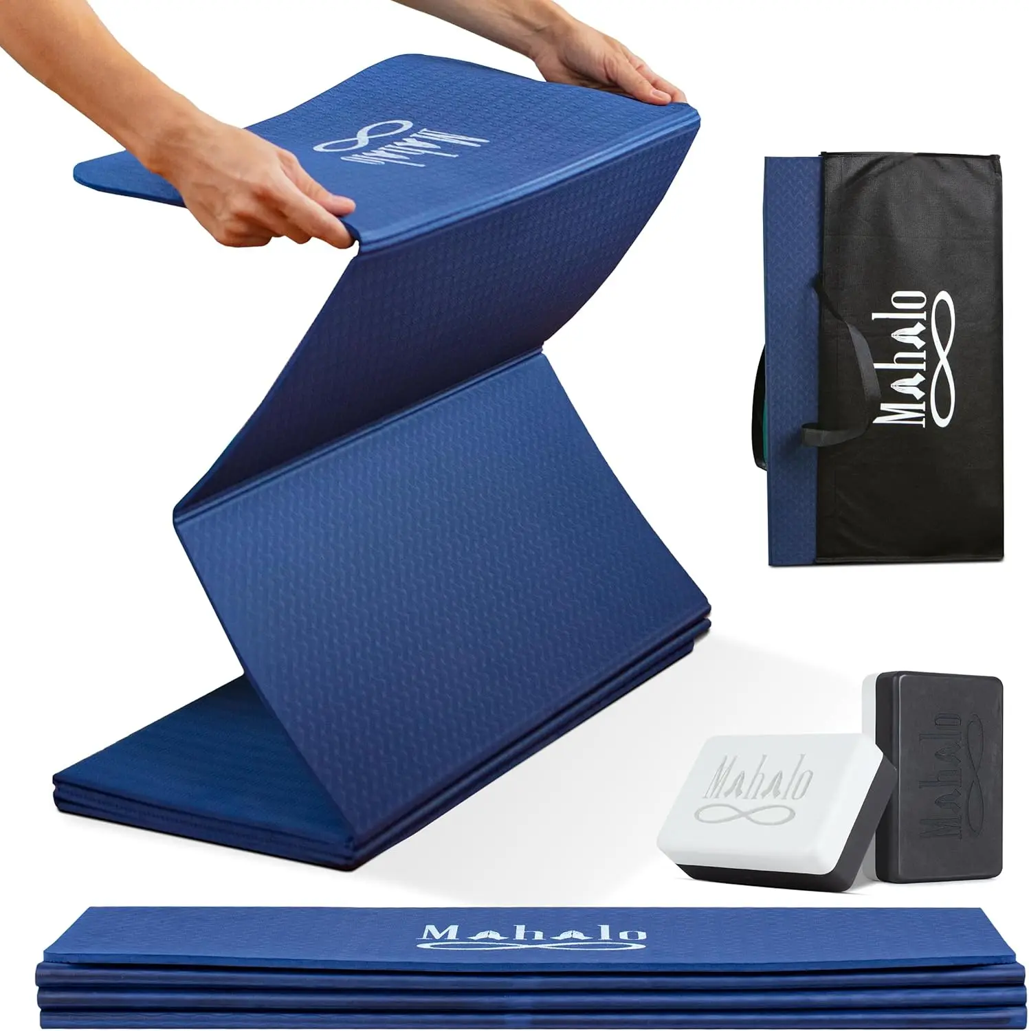 

Foldable Yoga Mat with Carry Bag, 6mm 7-Fold Design for Easy Storage, Anti-Slip Exercise Mat for Yoga, Pilates, Home Workouts