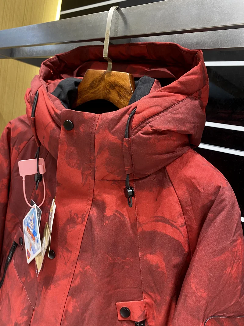 Outdoor antivento resistente all'acqua da uomo con cappuccio Jaet 90% giù imbottitura calda fibra di poliestere chiusura con cerniera casual Sle