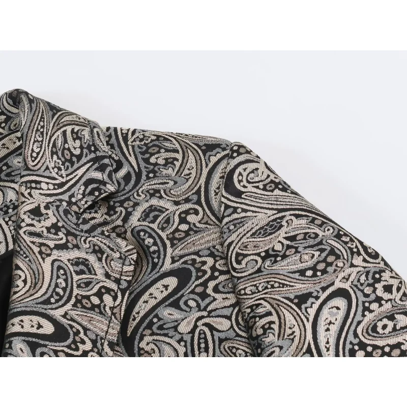 2026 Winter Damen Vintage Jacquard-Mantel Langarm Doppelreihiger Langer Mantel Elegante Lässige Oberbekleidung für Damen – Detail 6