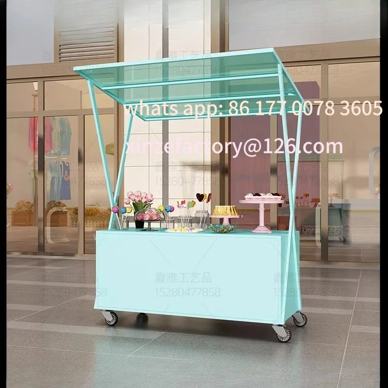 

Customizable European wrought iron outdoor float mobile night market stall car market stall car shopping mall square stall