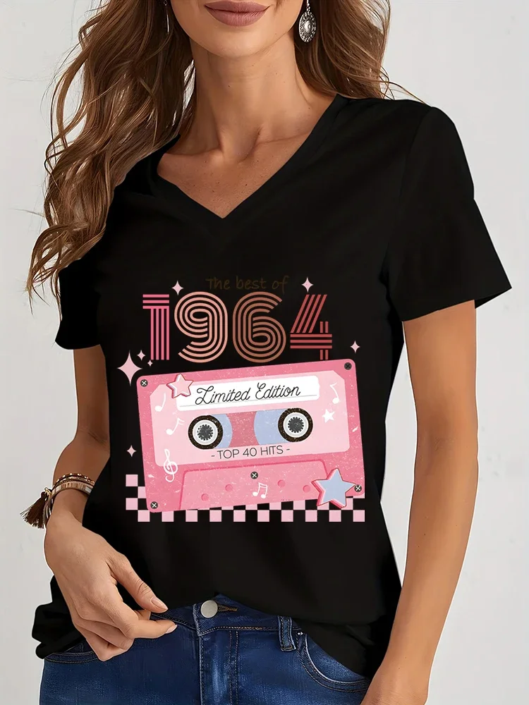 The Best of 1964/1965 Limited Edition T Shirts Womens Short Sleeve Funny Radio Tops V Neck Tshirt Woman Fashion Birthday Tshirt