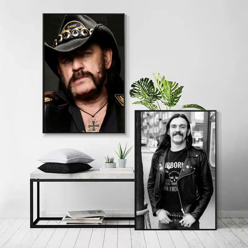 1pc Singer Lemmy Kilmister Poster Self-adhesive Art Waterproof Paper Sticker Coffee House Bar Room Wall Decor