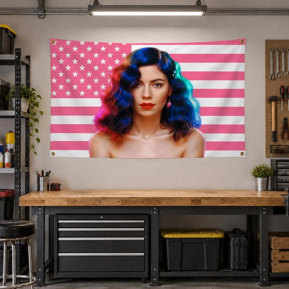 Singer MARINA Pop Flags Personalized Banner Flag Room Dorm Camping Picnic Garage Bar Outdoor Wall Decor