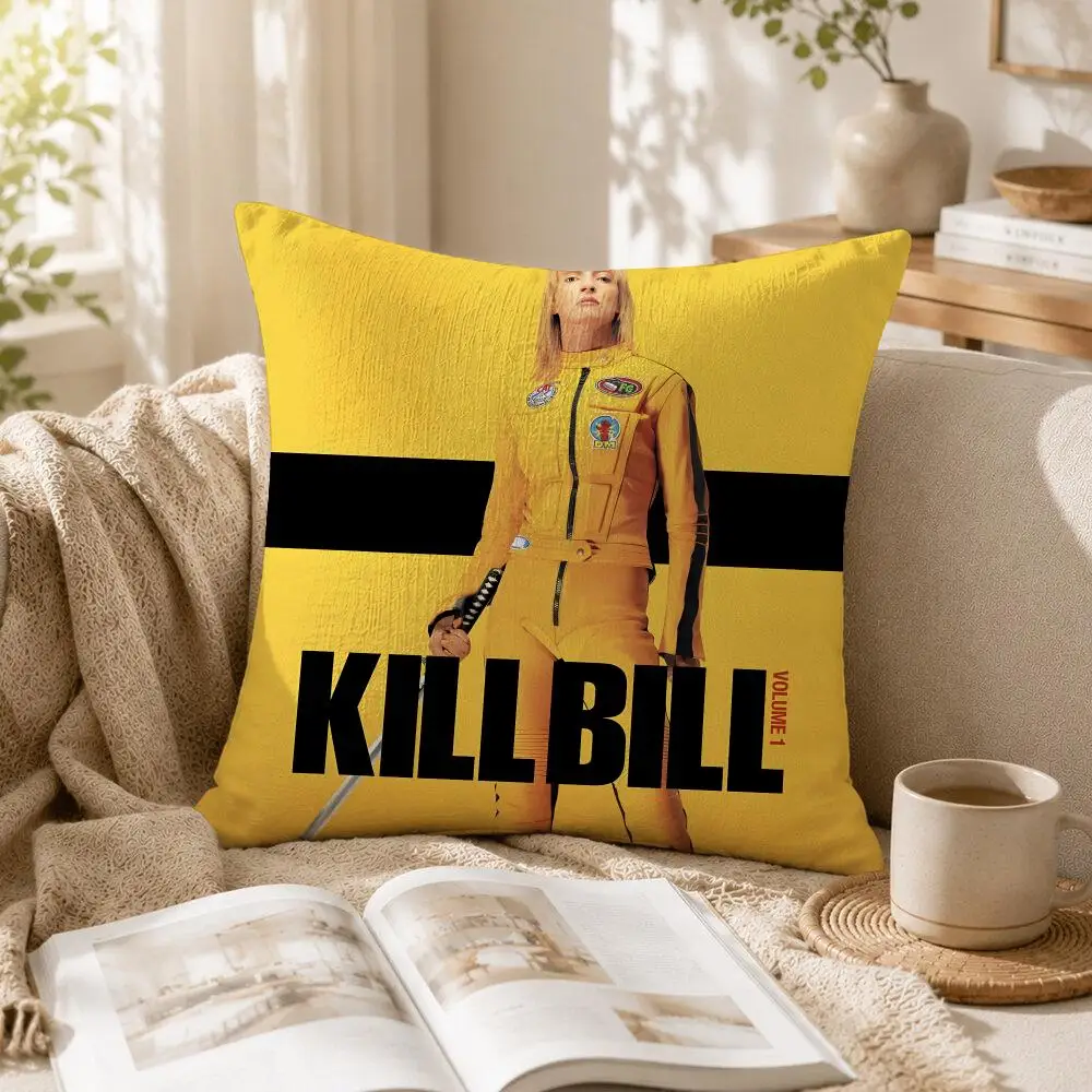 Movie K-Kill Bill Cushion Cover Organic Linen Square Pillow Case Naturally Durable Hypoallergenic Gentle On Sensitive Skin