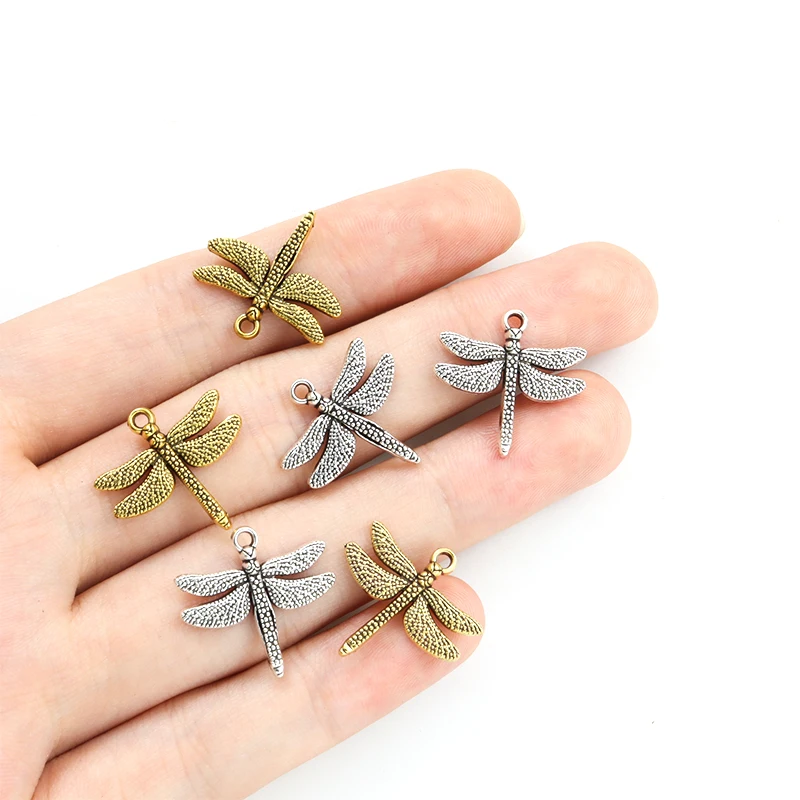 Vintage Dragonfly Design Alloy Charms 30pcs DIY Men Women Trinkets Crafts Accessories Necklace Bracelet Earrings Insect Pendants