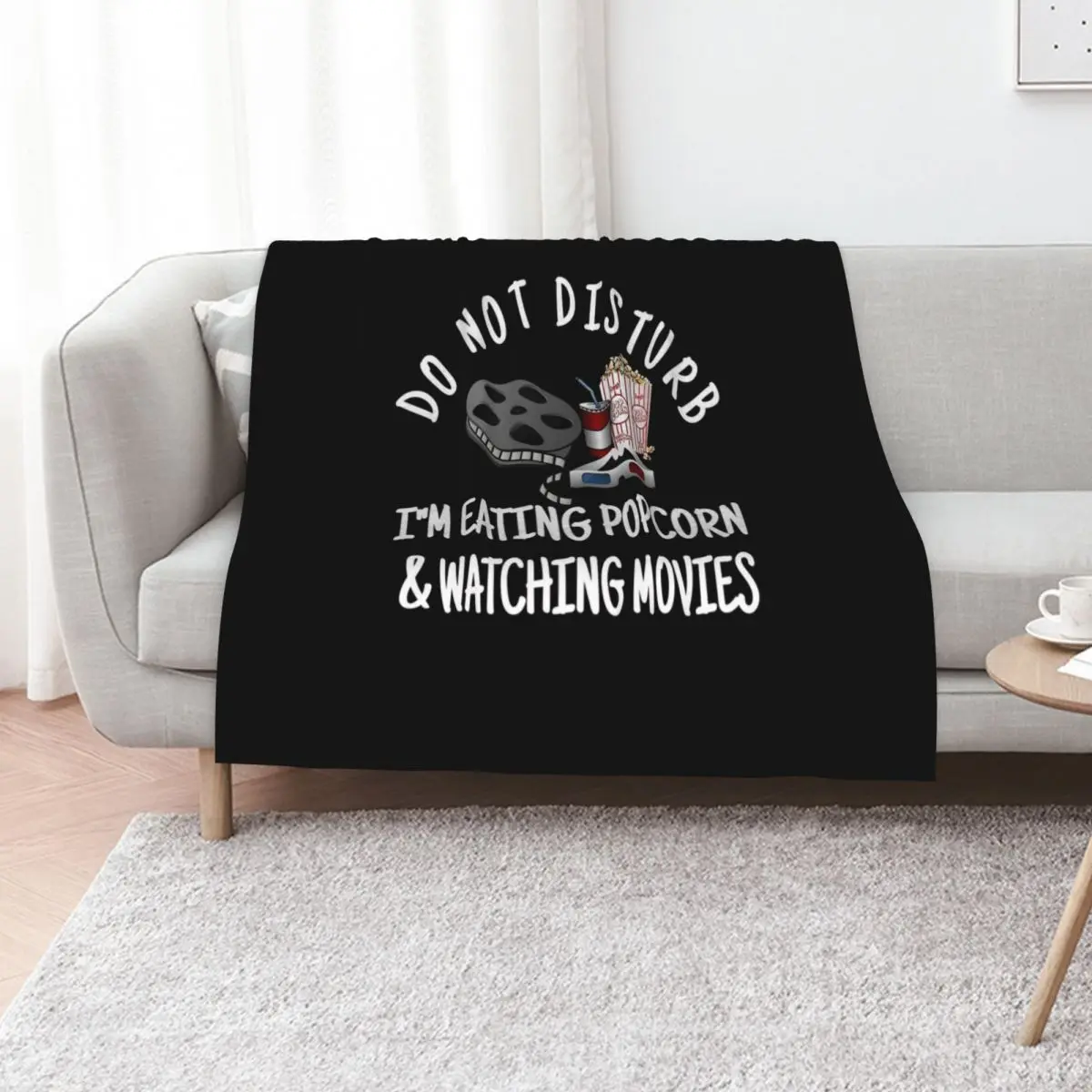 Do Not Disturb I'm Eating Popcorn & Watching Movies Throw Blanket Retros decorative Beach Kid'S Bed covers for babies Blankets