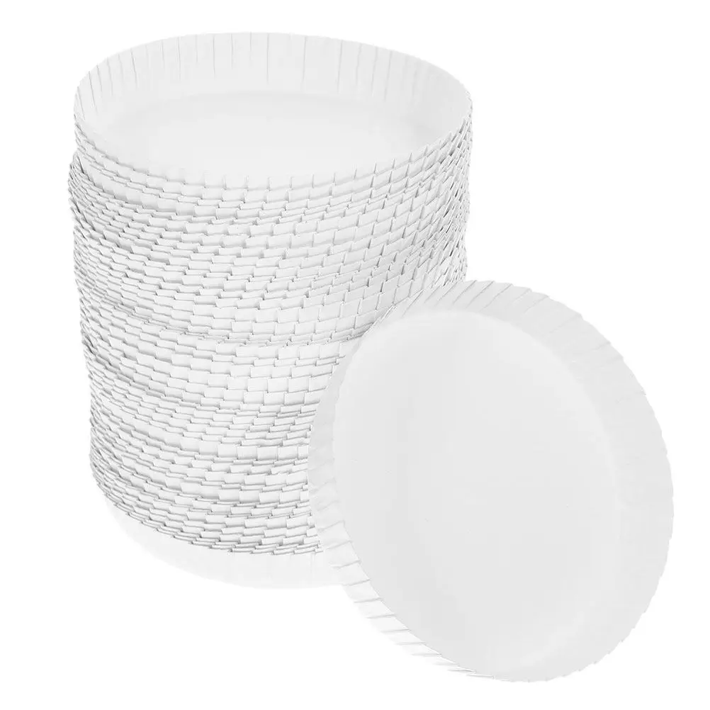 

200Pcs Disposable Paper Cup Lid Covers White 7.5cm Spill Proof Stackable for Hotels Restaurants Hospitality Flat Lids for Cups