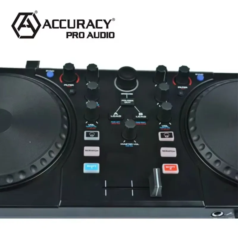 

Accuracy Pro Audio DMD-800 DJ Complete Set DJ Mixer Set Controller Party Professional DJ Set With Large Scratch Wheels
