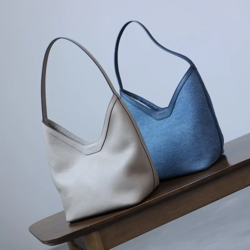 Women Exquisite Single Shoulder Bag Elegant Simple Handbag Small Size Tote With Inner Bags