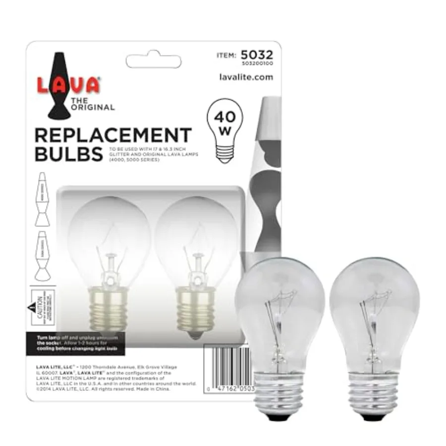 5032-6 40-Watt Replacement Item #5032 Light Bulb, 2 Count Pack of 1,Clear
