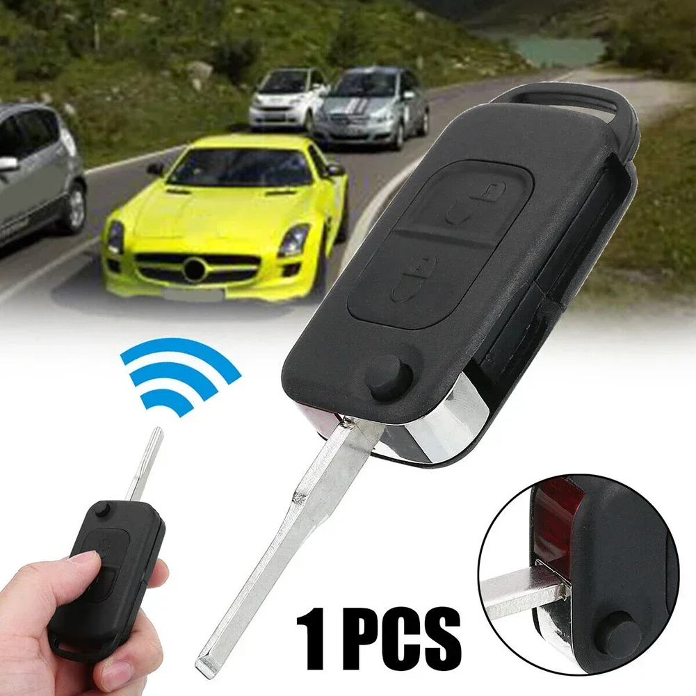 

Durable Key Fob Key Case Shell Accessories Black Flip Folding Replacement Uncut Blade For Mercedes-Benz A C E W168