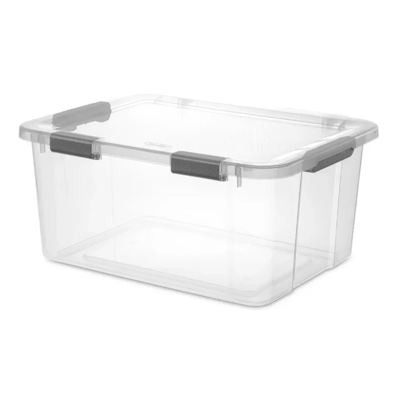 

Sterilite 60 Qt. HingeLID Storage Box Plastic, Flat Gray, Set of 6 storage organizer storage rangement organisation