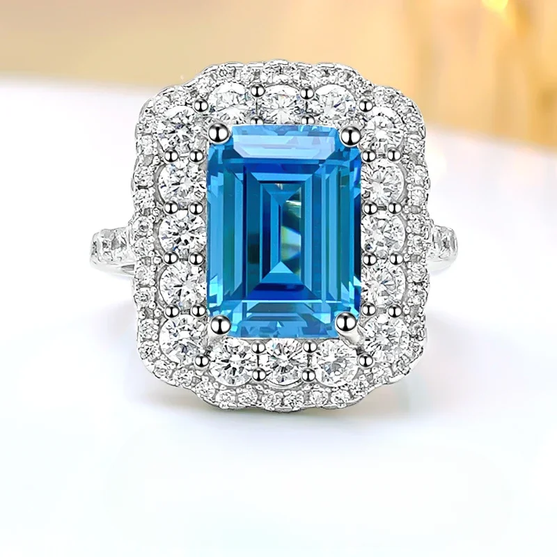 

Светильник Роскошные универсальные прямоугольные изумрудные цепи из стерлингового серебра с высокоуглеродистыми бриллиантами