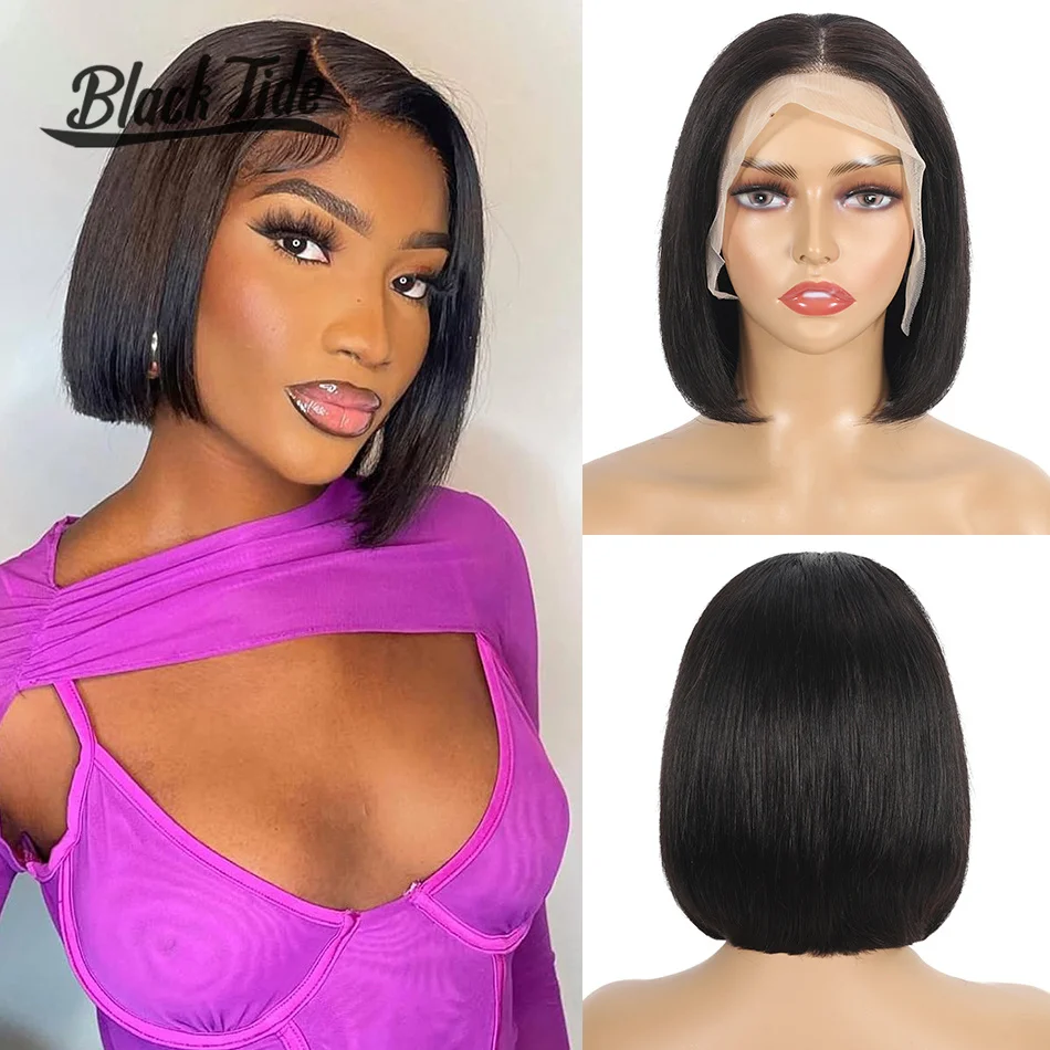 

180% Density 13x4 HD Transparent Straight Lace Front Wig Human Hair Brazilian Bob Lace Frontal Wigs For Women Remy Natural Hair