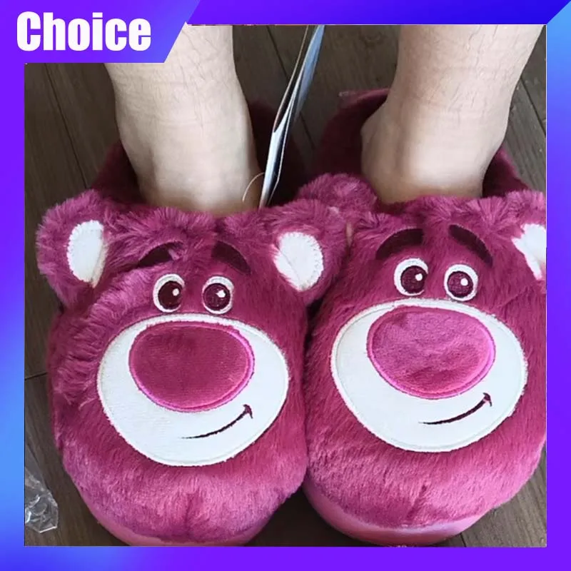 

Lotso Cotton Slippers Disney Cartoon Cute Warm Non Slip Slipper Casual Fashion Trendy Slippers Autumn And Winter Home Shoes Gift