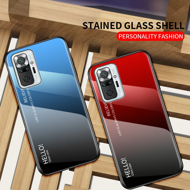 For Redmi Note10 Pro Case ZROTEVE Gradient Tempered Glass Cover For Xiaomi Redmi Note 10 10S 10T 9S 9 S Pro Max Xiomi 5G Cases