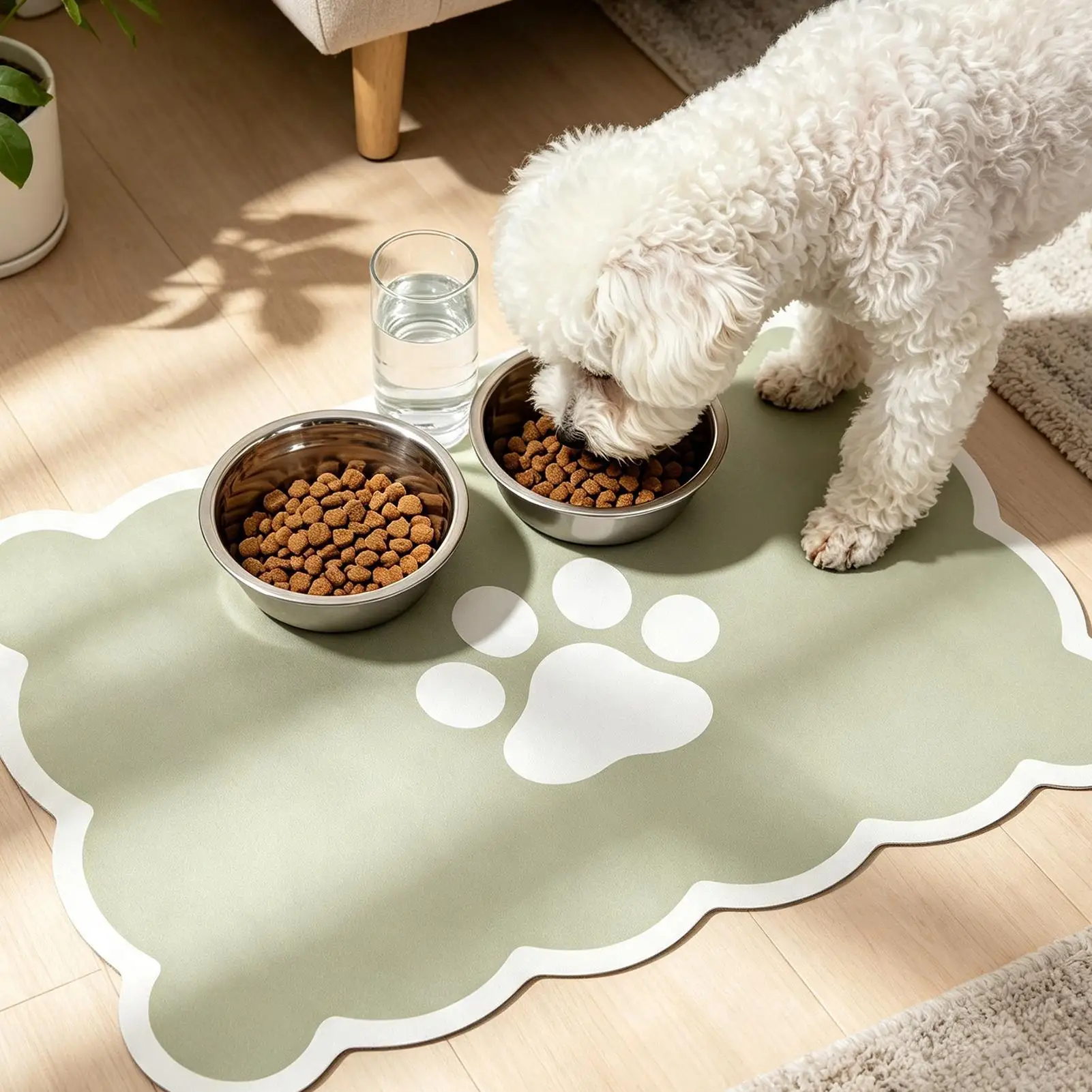 Pet Feeding Mat Absorbent Pet Placemat for Cats Dogs Non-Slip Dog Water Dispenser Mat Quick-dry Cat Feeding Mat Pet Supplies