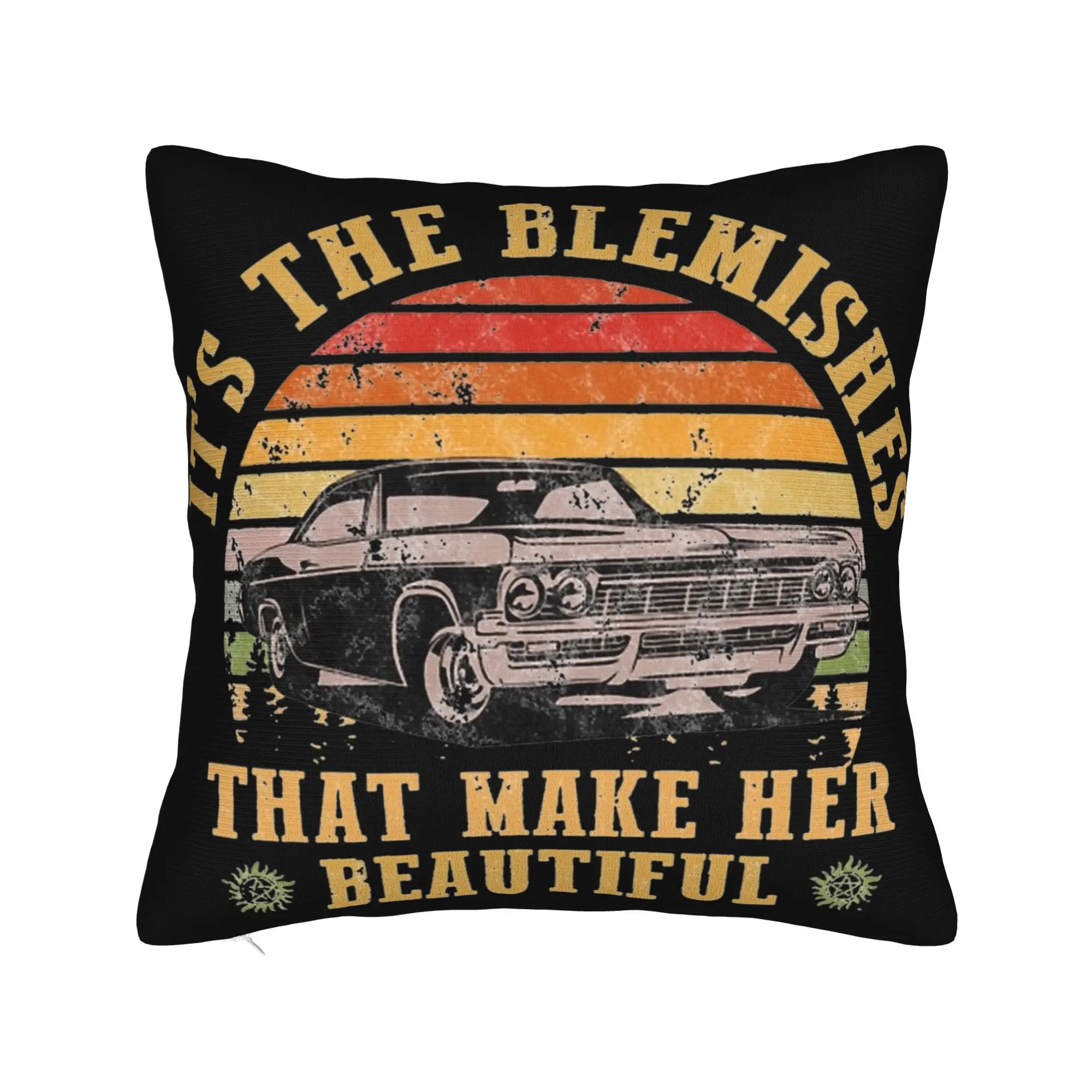Supernatural Impala Quote Pillowcase Double-sided Printing Fabric Cushion Cover Gift  Throw Pillow Case Cover Bedroom 18''