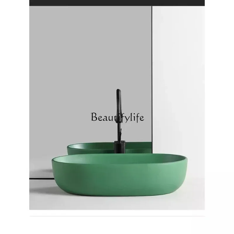 

FG52*Oval balcony wash basin bathroom ceramic basin