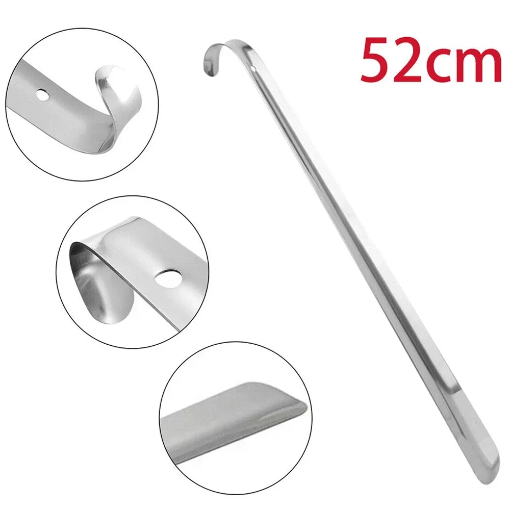 

52cm Extra Long Shoe Horn Stainless Steel Silver Metal Shoes Remover Shoehorn Lifter Aid Slip Shoe Pull Tool 42cm